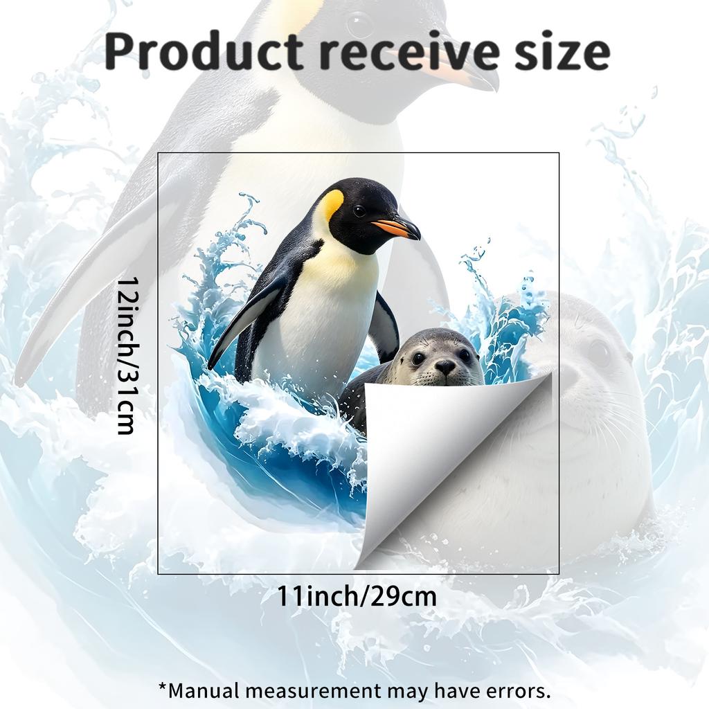 Polar Animal Toilet Sticker Waterproof PVC Self Adhesive Ocean Decal Toilet Tank Bathroom Decor
