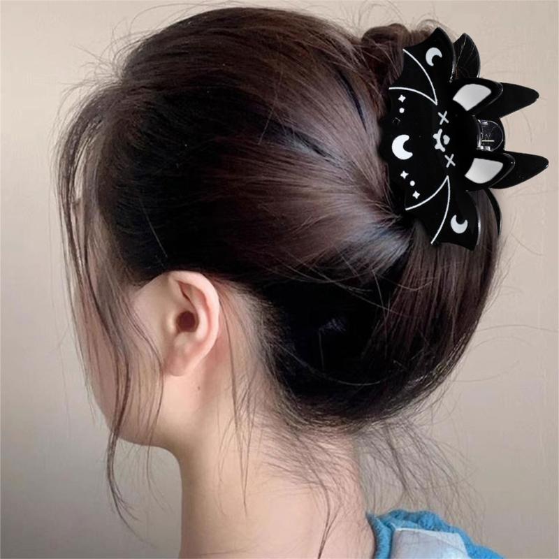 Halloween Theme Hair Claw Clip for Adult Kids Bat/Blackcat/Pumpkin SharkClips Hair Styling Accessories Party Headdress