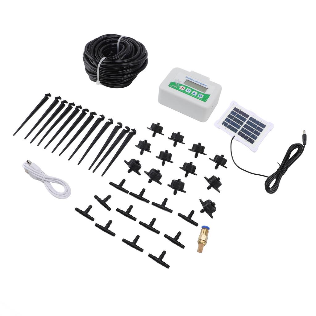 Intelligent Watering Timer Programmable Energy Saving with Solar Panel Automatic Irrigation Timer for Garden Farmland