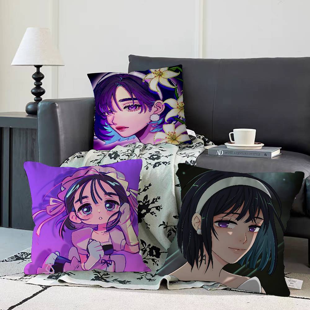 ALIEN STAGE Cartoon Cute Girl Sua Pillow Cover Sofa Cushion Cover Home Room Decoration Children Gift