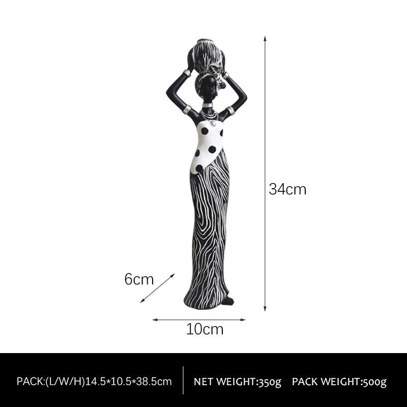 African Black Art Resin Figurine: Creative Home Decor for Living Room, Entrance Hall, or Wine Cabinet TV Stand