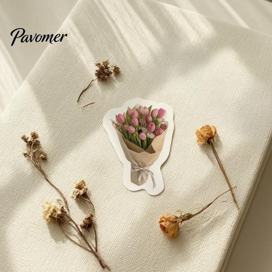Rose Pattern Stickers 50Pcs Flower Bouquet Decorative Stickers, DIY Scrapbooking Journaling Floral Adhesive Decals Decals, for Water Bottles