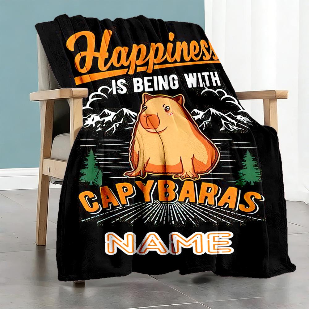 Capibala Customize Text Blanket Lightweight Personalized Blanket Comfortable Versatile for Livingroom Office Living Room Office Chair