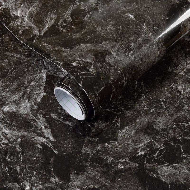 Waterproof Black Wood Grain Self-Adhesive Wallpaper for Light-Blocking and Furniture Renovation