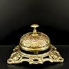 Vintage Brass Desk Bell  Ornate Floral Reception Service Bell, Countertop Ringer for Hotels