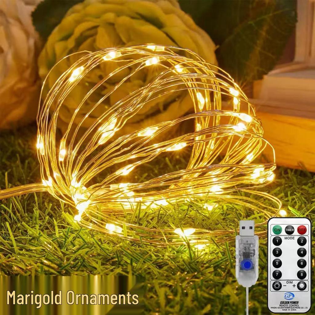 Christmas LED USB Copper Star String Lights - Outdoor Holiday Decoration