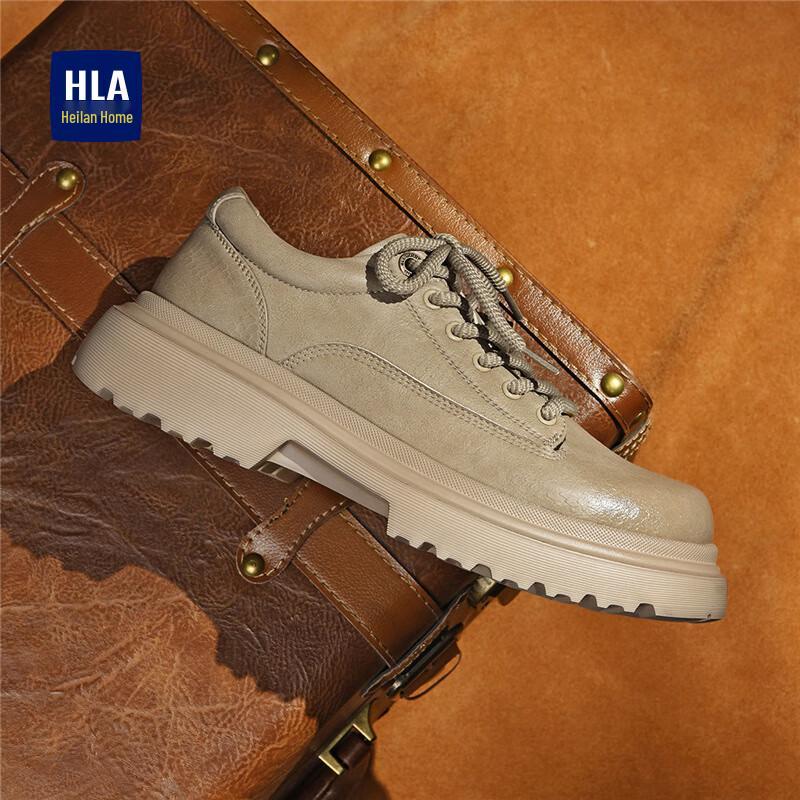 HLA Men s Retro Casual Lift Leather Shoes M