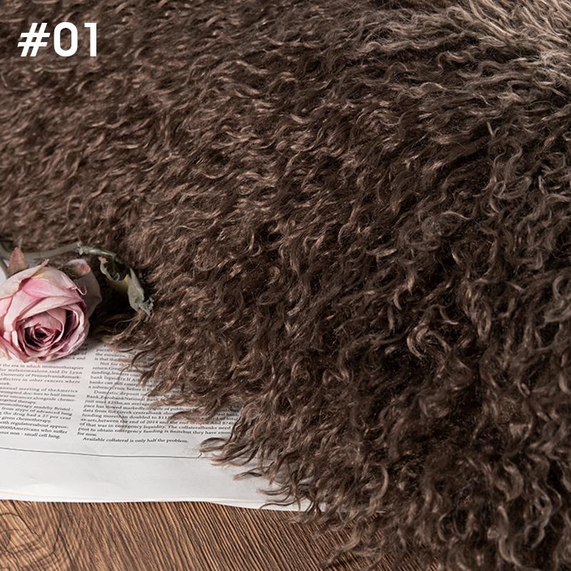 50*170cm High-grade 6cm Long Hair Cashmere Fabric Lamb Curly Imitation Tan Sheep Wool Plush Fabric DIY Clothing Dolls Cosplay