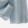 Jeans da Donna a Vita Alta Lavati con Fodera in Peluche a Gamba Larga