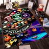 Billiards Theme Rug with Pool Ball Design, Non-slip rug suitable for living room and bedroom sofas.