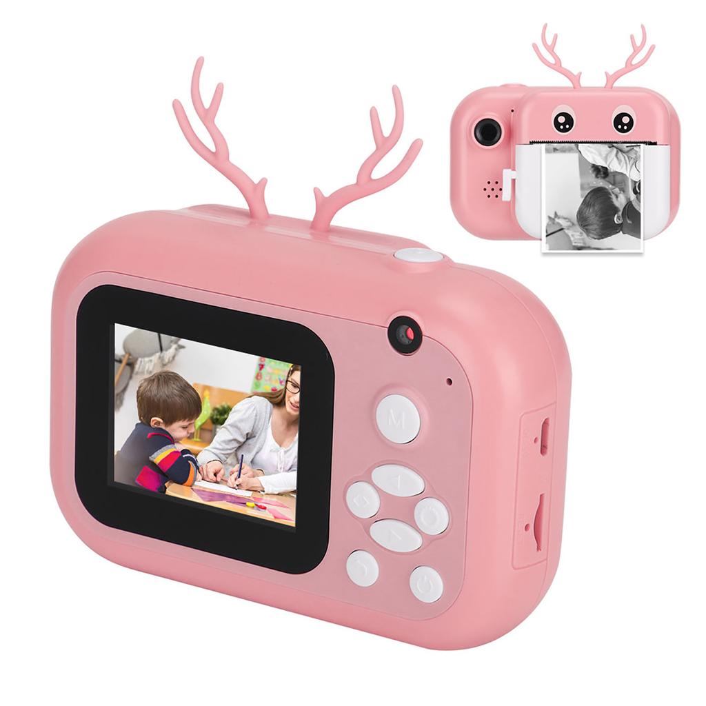 Print Camera Children " s Instant Portable Thermal 1080P Twin Lens 2.4in 16G Toys CameraPink