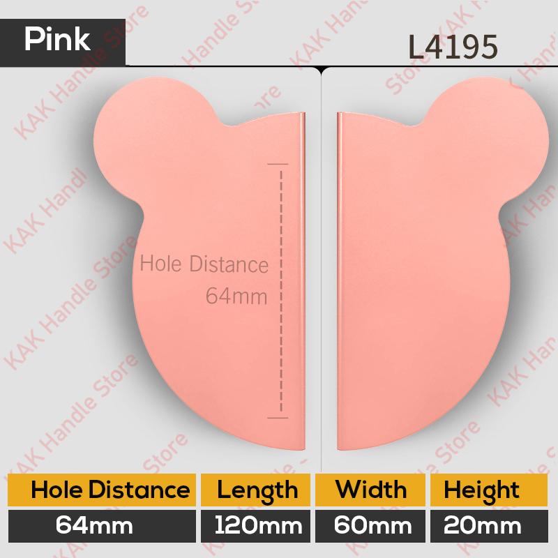 KAK 2 Pack Bear Head Furniture Handle for Kids Rooms Colorful Cabinet Handle and Drawer Knobs Decorative Door Hardware Fittings