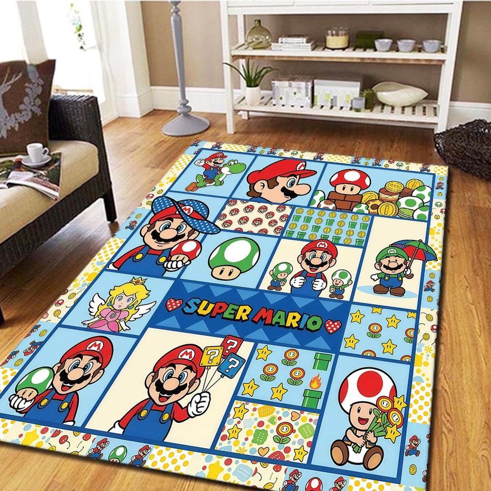 

Super Mario Puzzle Carpet for Living Room, Digital Print Floor Mat, Cool Movie Bedroom Rug, Mat -HYQ93 60x90cm