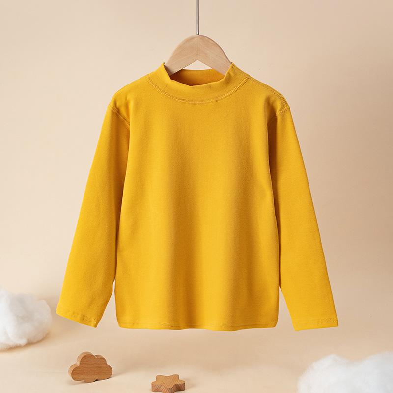 Kids' Fleece-Lined Cotton Turtleneck Sweatshirt - Warm Autumn/Winter Layer