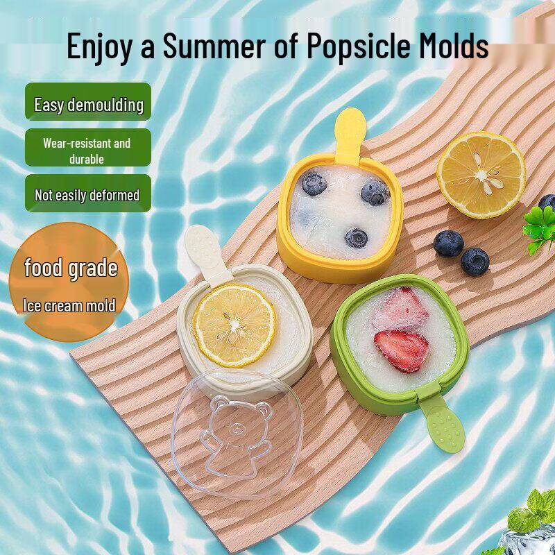 Kids DIY Silicone Ice Cream Popsicle Mold