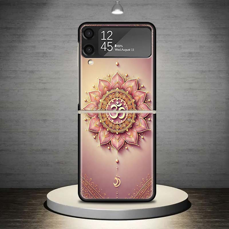 Mandala Chakra Insist Yoga Phone Case For Samsung Galaxy Z Flip 7 6 5 4 3 5G Shockproof Cover Z Flip7 Flip6 ZFlip5 Flip3 Flip4 L