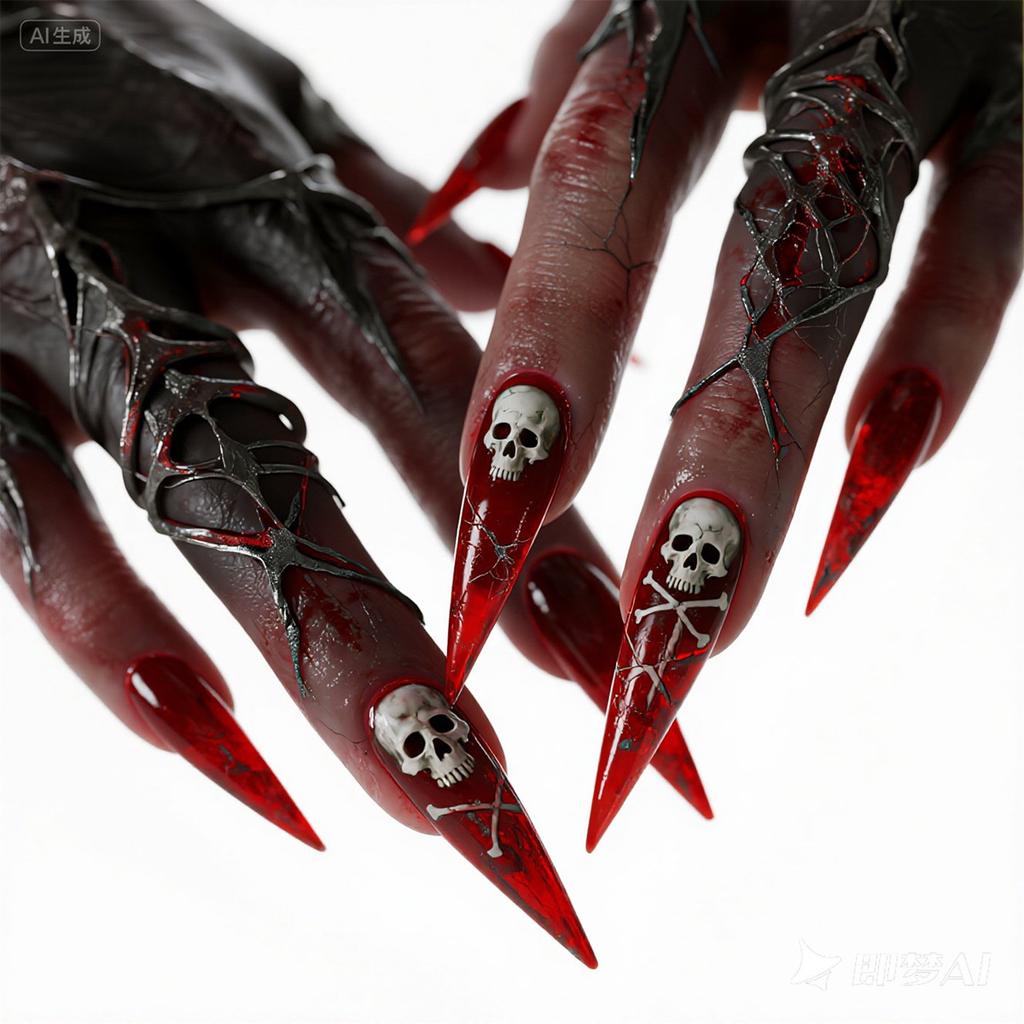 European And American Halloween Series Wearable Nails Pure Handmade Ghost Pumpkin Skull Manicure Wearable Nails Fake Nails