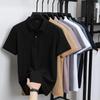 2025 Summer Men's New Solid Color Mercerized Cotton Loose Moisture Wicking and Quick Drying Casual Polo Shirt