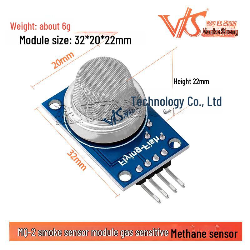 MQ-2 Gassensormodul zur Erkennung von Rauch, Methan und brennbaren Gasen