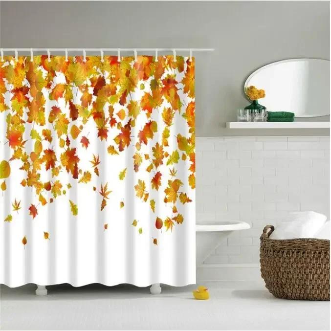 3D Flower Plum Blossom Lotus Lavender Rose Shower Curtains Bathroom Curtain Frabic Waterproof Polyester Bath Curtain with Hooks