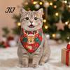 Breathable Pet Neckerchief Christmas Dog Bandana, Triangular Scarf, Snowman Tree Patterns, Bandana Adjustable Bib for Cats, Small Medium Dogs Washable