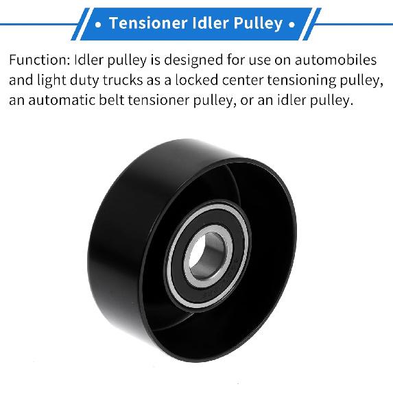 1 Pc Drive Belt Idler Pulley for Ford Escort 1998-2004,for Ford for Mustang 1998-2004 Iron Black Serpentine Tensioner Pulley Idler