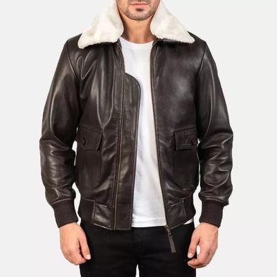 Leather Handmade Lambskin Stylish Soft Men Jacket Brown Genuine Lambskin Real
