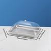 304 Stainless Steel Serving Tray with Dome Lid Food Rectangular Platter for