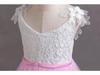 Girls' Lace Spaghetti Strap Flower Girl Dress - Puffy Formal Princess Gown for Wedding or Fashion Show Performance