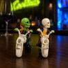 Unique Motorcycle Enthusiast Gift Halloween Skeleton Riding Figurine, Gothic Spooky Statue for Home Gifts Skull Collectors Garden, Resin Biker