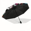 1pc Colorful Skull Design Automatic Opening/Closing Umbrella - Portable 3-Fold Design, 8-Bone Iron Frame Outdoor Umbrella, Ideal Gift for Fans, T