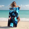 Personalized "Captain America: Thunderous Hero" Beach Towel Microfiber Beach Towel Thin Absorbent for Beach Swimming Yoga Bath Sports. 0910112