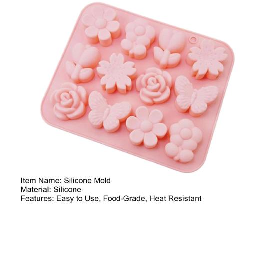 Flower And Leaf Silicone Mold Chocolate Pudding Cake Baking Mold Cake Decoration Reusable DIY Drip Glue Clay Mold