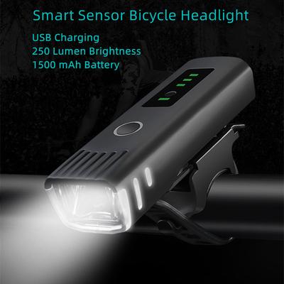 Lampka Rowerowa Ładowanie USB Jazda Rowerem 250 Lumenów Lampa Światła Rowerowe Latarka Lampka Czołowa MTB Szosowa 1500 mAh Przednia Lampka do Jazdy Nocnej