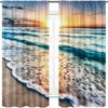2pcs 3D Balcony Beach Landscape Curtain Window Treatment For Bedroom Living Room Kitchen Study Room Home Decor Free Shipping