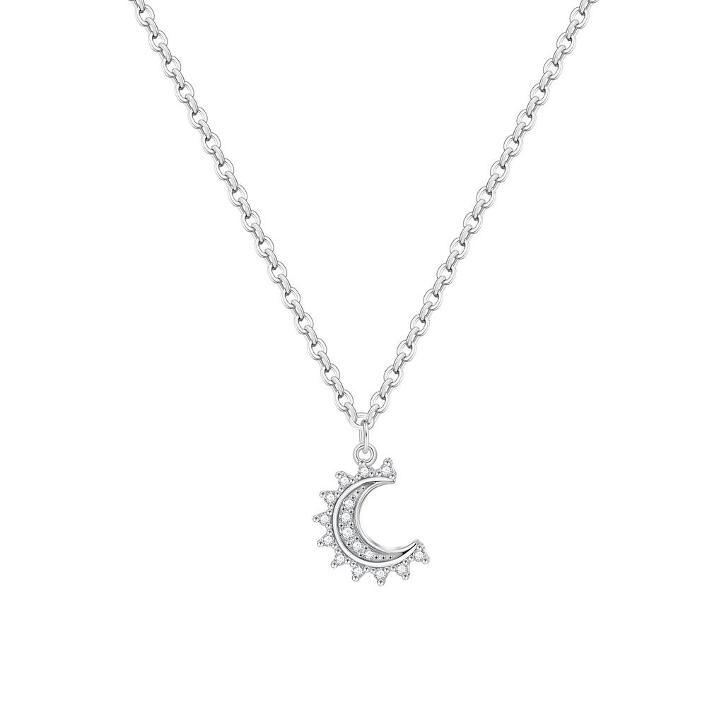 Orstarry S925 Silver Exquisite Star Moon Y-shaped Chain Pendant Necklace for Women Birthday Gifts Fashion Fine Jewelry