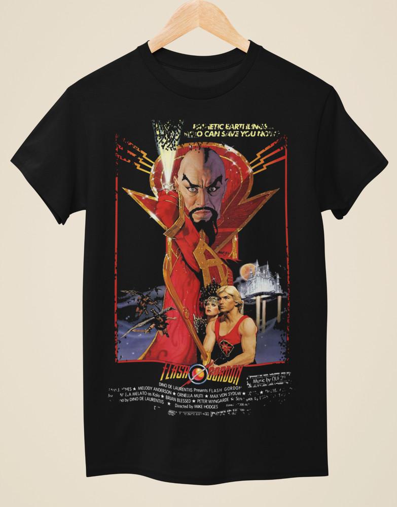 Flash Gordon - Movie Poster Inspired Unisex Black T-Shirt Unisex T-Shirt S
