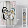 Cute Animal Characters Waterproof Shower Curtain - Fun and Whimsical Design with Cats,Sharks &Seals for a Playful Bathroom Decor