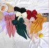 4/8pcs Ladies Satin Large  Ribbon bow Oversized bow Long tail hair clip spring clip ponytail Hair accessorie
