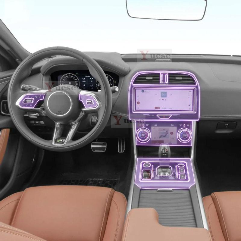 For Jaguar XEL -2024 Car Interior Center Console Transparent TPU Protective Film Anti-scratch Sticker
