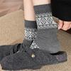 Ethnic-style Socks for Women, Mid-calf Socks for Autumn and Winter, Black, White and Grey, Retro Artistic Pile Socks, Cool Cotton Socks