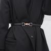 Women's Double Buckle Adjustable Decorative Leather Waist Belt for Skirt or Sweater, Korean Style.