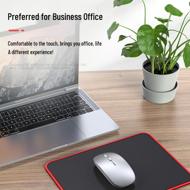 Red-Stitched XL Gaming Mouse Pad for Office and Esports