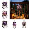 Window Hanging Art Halloween Crystal Suncatcher, Acrylic Witch Wind Chime, Decorative Creative Birthday Presents Ornament for Indoor Outdoor