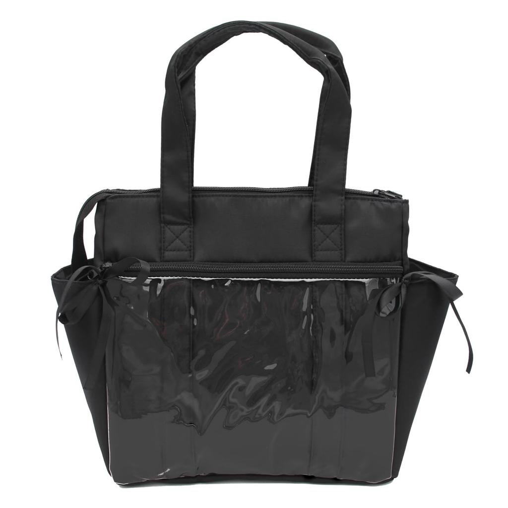 Iwasaki Kogyo Lastrowear Oshikatsu Insulated Lunch 4 BK Bag, Bag, Large, 7L, Pockets, Clear, Black, LF-589