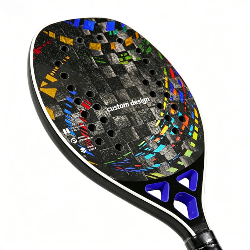 Custom 3K/12K/18K Carbon Fiber Padel Racket Professional High Performance Beach Tennis Paddle with EVA Foam Core