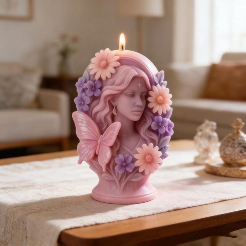 Food Grade Silicone Mould with Butterfly Girl Designs for Candle Making Craft Projects