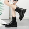 Martin boots cigarette tube British style mid-tube boots spring new single boots platform short boots