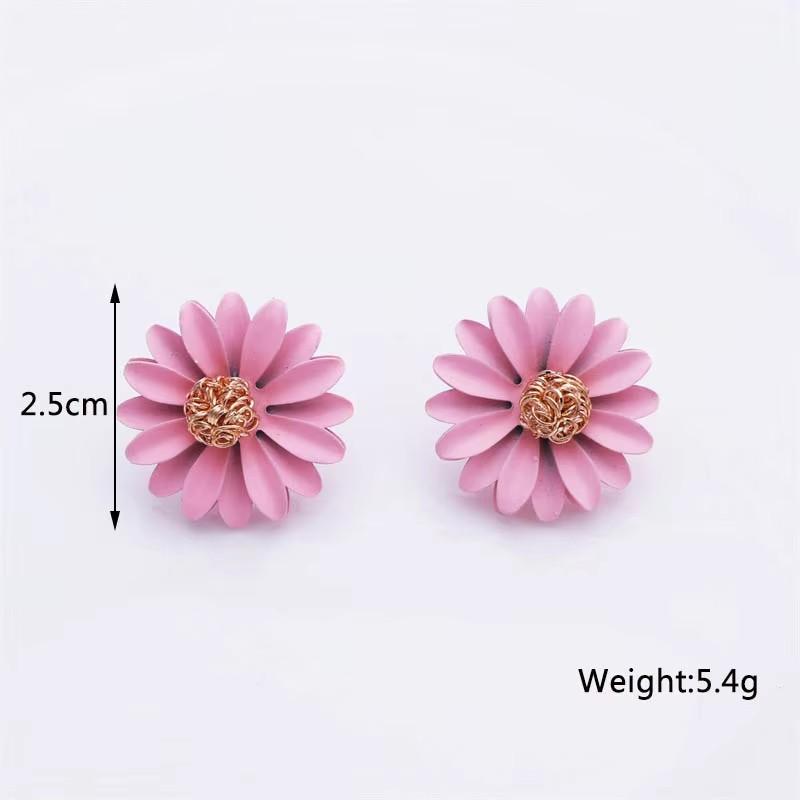 Cercei lungi roz pentru femei, modă coreeană, floare, cercei lungi atârnători, pandantive fluture inimă, cercei lungi răsuciți