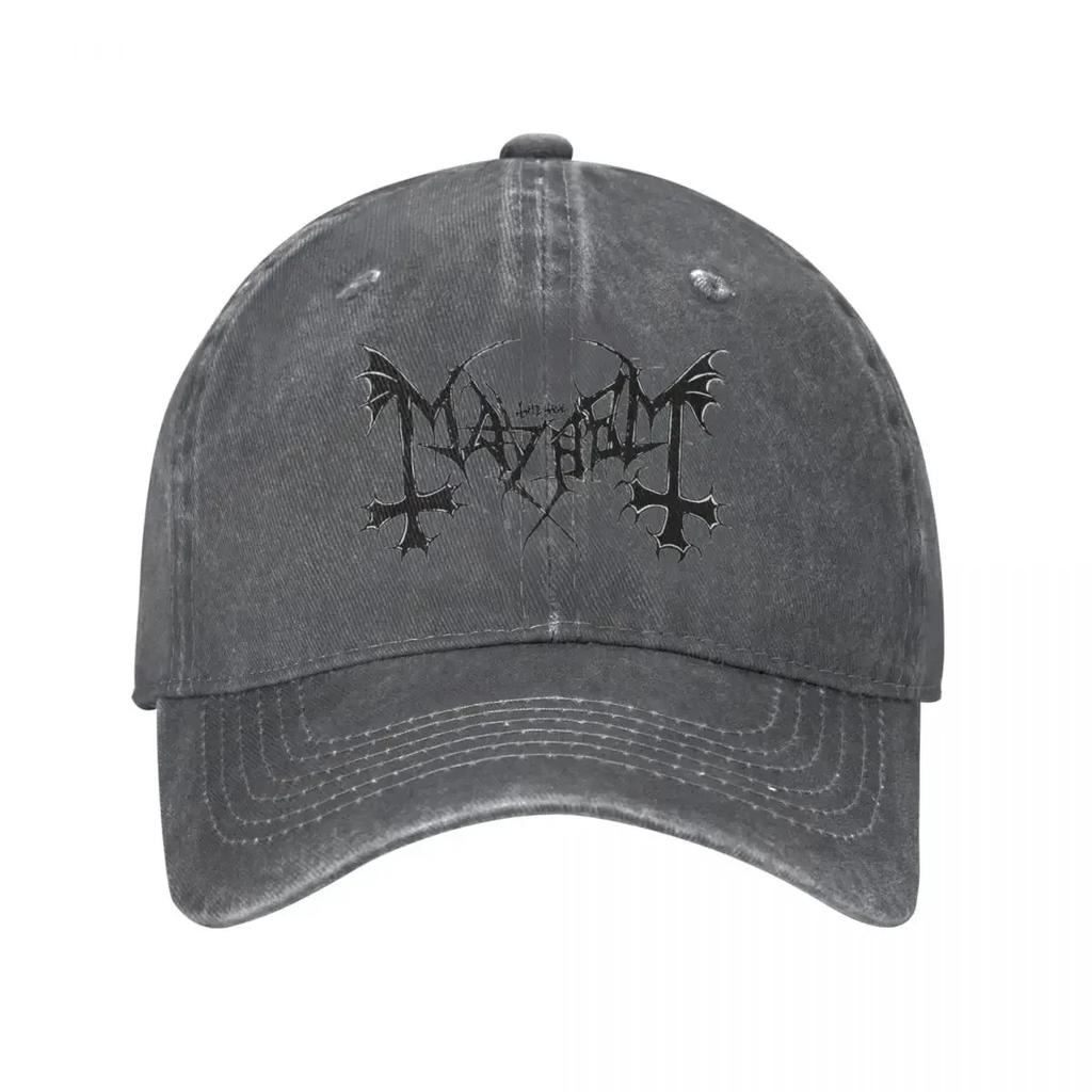 Mayhem Heavy Death Metal Rock Baseball Caps Vintage Distressed Cotton Kopfbedeckung Unisex Style Outdoor Aktivitäten Caps Hut